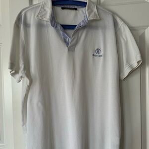 Roberto Cavalli White/Blue Polo Shirt